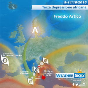 Sicilia, arriva la terza depressione africana: weekend brutto. Possibile ciclone sul Tirreno?