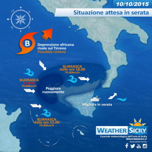 Depressione africana in rinforzo: attese burrasche in serata su trapanese, palermitano e messinese. Calo termico