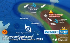 Weekend Halloween/Ognissanti nero in Sicilia: in arrivo 48 ore critiche, specie su costa ionica