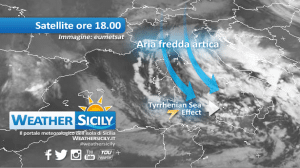 Freddo artico in Sicilia, sul settore tirrenico inizia il Tyrrhenian Sea Effect. Ecco di cosa si tratta