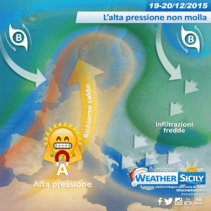 Sicilia: l'alta pressione non molla, ma insistono infiltrazioni fredde da nord-est