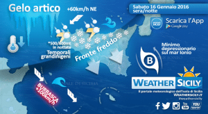 L'aria gelida artica è pronta a tuffarsi in Sicilia, sarà un sabato sera localmente tempestoso