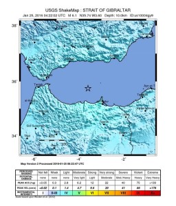 Forte scossa di magnitudo 6.1 nello Stretto di Gibilterra