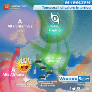 Sicilia, arrivano i temporali di calore! Fino a venerdì fenomeni intensi sulle interne, ma non solo