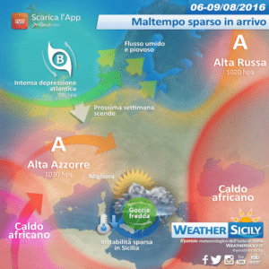 Sicilia, il nodo è sciolto: weekend a tratti perturbato, temperature in calo. Instabilità fino a martedì
