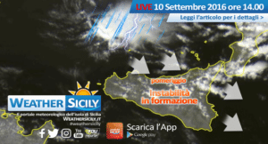 Sicilia, peggioramento in arrivo sul settore tirrenico. Instabilità pomeridiana su zone interne