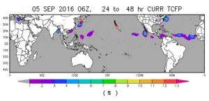 | Carta Noaa, possibiltà formazione ciclone tropicale|