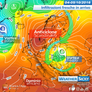 Sicilia, temperature e umidità in calo: arrivano infiltrazioni fresche nord-orientali