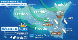 Sicilia, che freddo in montagna! Neve oltre i 1.800 metri