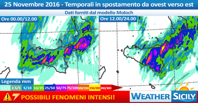 Sicilia, venerdì forte maltempo: secondo il modello Moloch sarà 