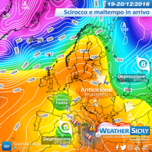 Sicilia, attesa sciroccata molto intensa. Le condizioni meteo-marine per lunedì 19 e martedì 20 dicembre 2016