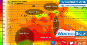 Sicilia, intensa levantata in arrivo. Le condizioni meteo-marine per sabato 17 dicembre 2016