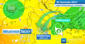 Sicilia, ultime piogge mercoledì con neve sull'appennino. Meglio giovedì