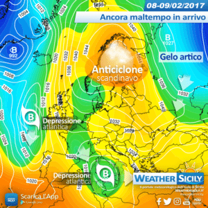 Sicilia, nuovo peggioramento da mercoledì sera. Attesi fenomeni localmente intensi