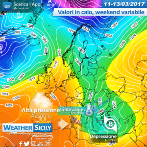 Sicilia, giungono infiltrazioni artiche: atteso vento e qualche disturbo sabato notte, poi variabilità