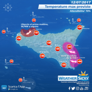 Sicilia: mercoledì il picco del caldo, graduale calo delle temperature a partire da giovedì