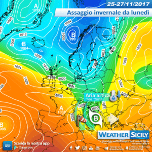 Sicilia, assaggio invernale a partire da lunedì. Prime avvisaglie domenica