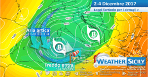 Sicilia, weekend invernale: rovesci e temporali, forti venti e crollo termico. *FOCUS NEVE*