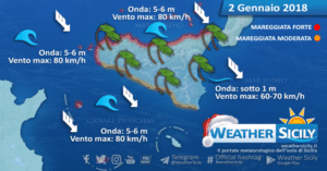 Sicilia: martedì attesi venti molto forti, maltempo e tormente di neve in montagna