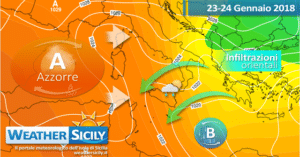 Sicilia, l'alta pressione fugge. Nubi, piovaschi e atipico Scirocco in arrivo