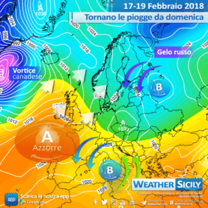 Sicilia, tornano le piogge da domenica (localmente persistenti). Neve a quote più elevate