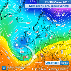 Sicilia, crollo termico di circa 15°C in quota entro Pasqua. Alta pressione delle Azzorre per Pasquetta.