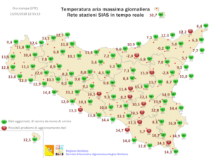 Freddo artico in Sicilia: attese lievi nevicate sotto i 1.000 metri durante la notte di sabato.