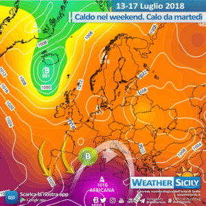 Sicilia: nel week-end arriva la terza ondata di calore di luglio. Crollo termico da lunedì.