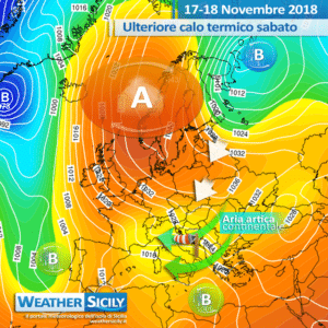 Sicilia: ulteriore e definitivo calo termico sabato. Instabilità in graduale esaurimento.