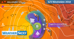 Sicilia: veloce impulso atlantico in arrivo. Seguiranno 48 h circa di alta pressione ma con variabilità sparsa.
