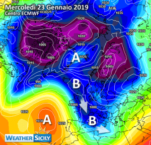 Sicilia, tendenza fredda e burrascosa per metà settimana: pre-analisi.