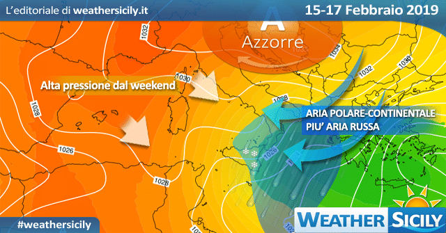 Sicilia: veloce impulso freddo-perturbato dalla serata. Alta pressione dal weekend.