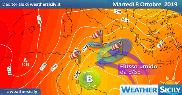 Sicilia, lunedì arriva la seconda perturbazione autunnale: atteso maltempo diffuso.