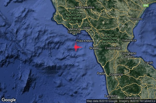 Calabria: registrata piccola sequenza sismica da questa mattina
