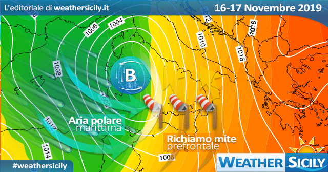 Sicilia: mite e burrascoso sabato, freddo e instabile domenica.