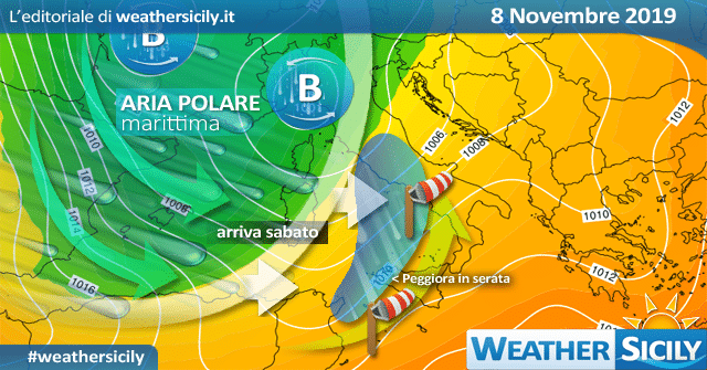 Meteo Sicilia: ennesima libecciata venerdì. Aria polare da sabato.