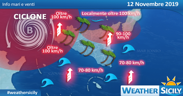 Sicilia, martedì attesa tempesta di Ostro. Venti anche oltre i 100 km/h.