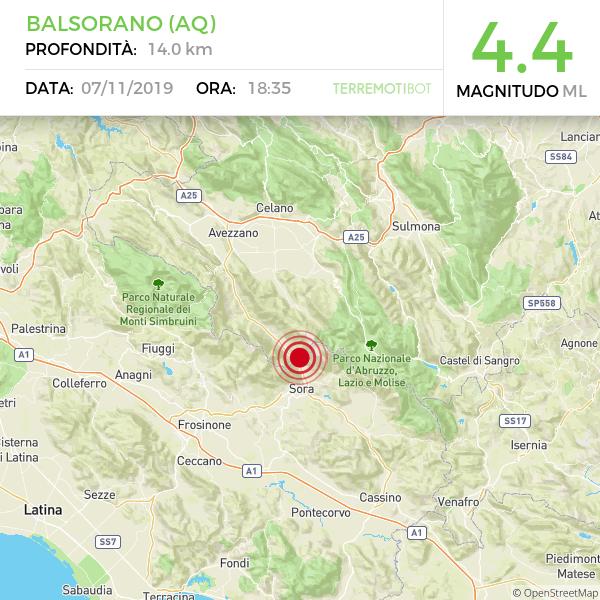 Scossa di terremoto 4.4 nell'aquilano, avvertita in gran parte del centro Italia.