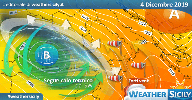 Sicilia, tregua meteo al termine: irrompono forti venti orientali mercoledì.