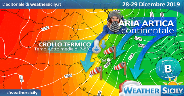 Aria artica in Sicilia: crollo termico alle porte e neve a bassa quota.