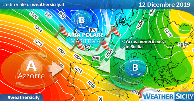 Sicilia: ancora instabile giovedì, in attesa della burrasca/tempesta di S. Lucia.