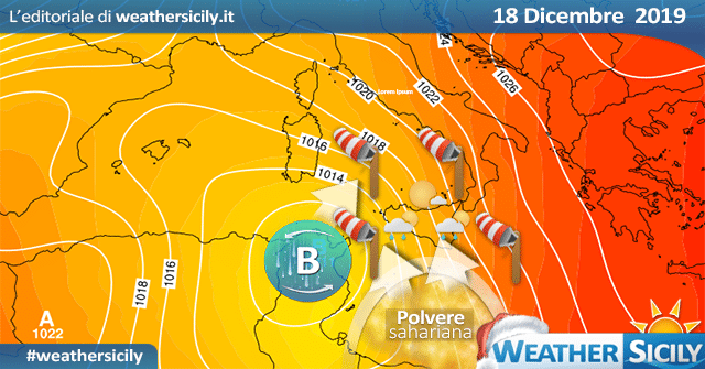 Sicilia: instabilità sparsa e burrascoso Scirocco mercoledì.