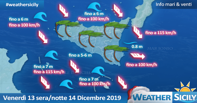 Sicilia: attesi venti di TEMPESTA tra venerdì sera e sabato notte, con onde fino a 6-7 m.