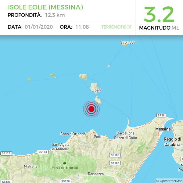 Sicilia: scossa di terremoto 3.2 nelle Isole Eolie