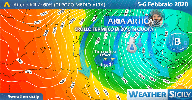 Sicilia, brusco crollo termico: torna l'inverno con neve e forti venti.