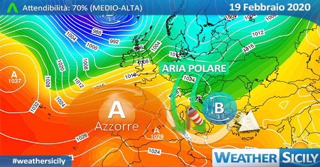 Sicilia, venti in rinforzo mercoledì: segue debole impulso polare.