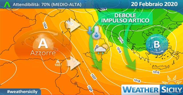 Sicilia, venti in rinforzo mercoledì: segue debole impulso polare.