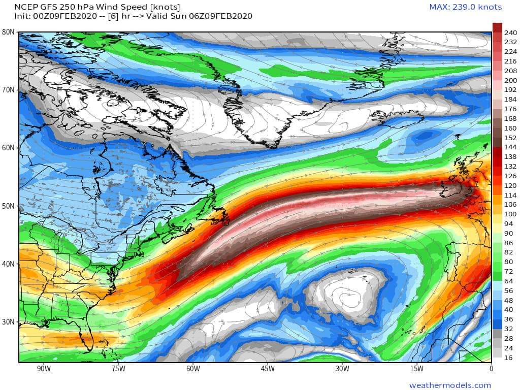 Volo New York – Londra in sole 4 ore e 56 minuti: merito del forte jet stream.