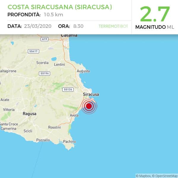 Trema ancora la Sicilia: scossa di terremoto 2.7 a Siracusa.