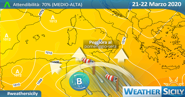 Sicilia: piogge in arrivo nel weekend.